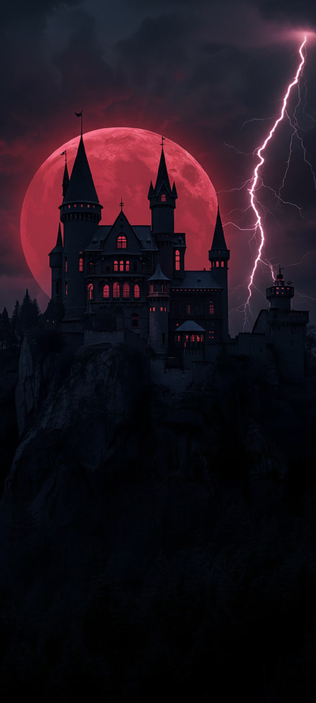 Vampire castle with lightning mobile